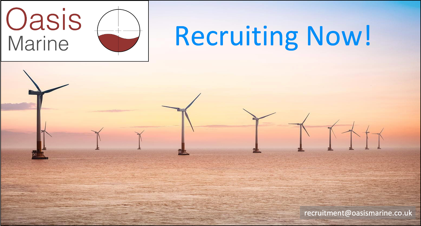 Oasis Marine recruitment announcement. Image of offshore windfarm